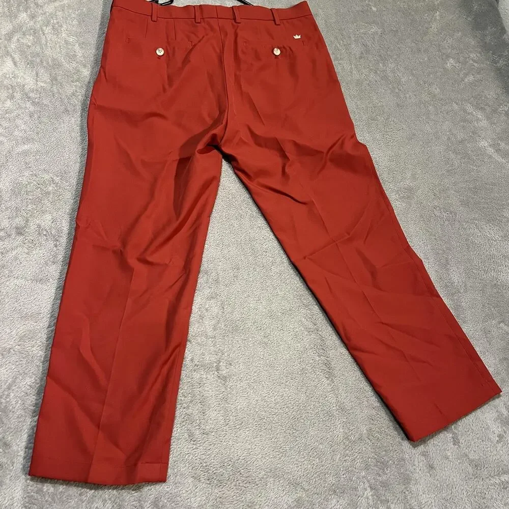 Peter Millar Pants Mens 34 Red Crown Sport Golf Performance Polyester Stretch